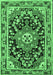 Machine Washable Persian Emerald Green Traditional Area Rugs, wshtr2637emgrn