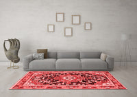 Machine Washable Persian Red Traditional Rug, wshtr2637red