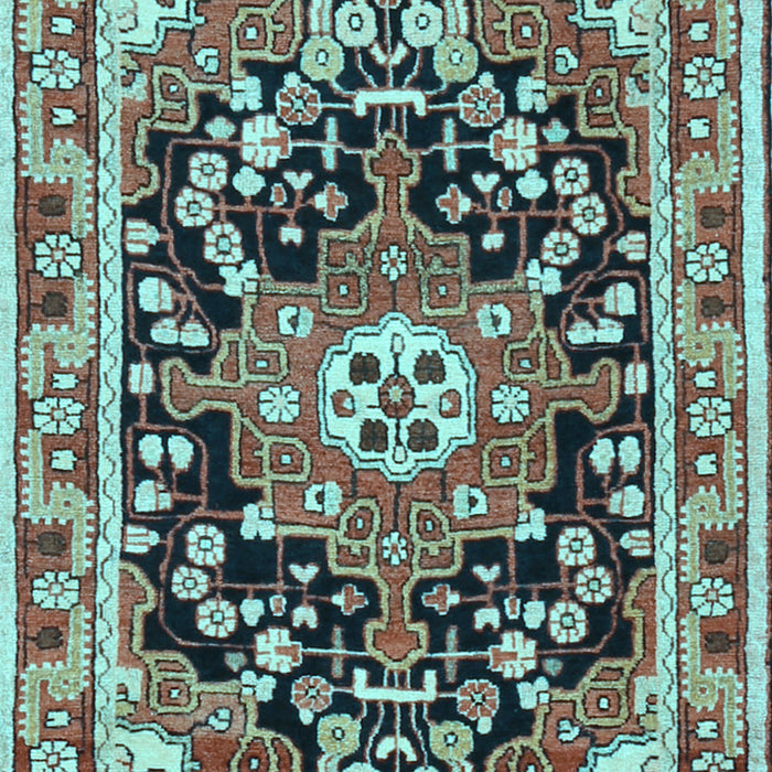 Machine Washable Persian Light Blue Traditional Rug, wshtr2637lblu