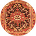 Machine Washable Persian Orange Traditional Area Rugs, wshtr2637org