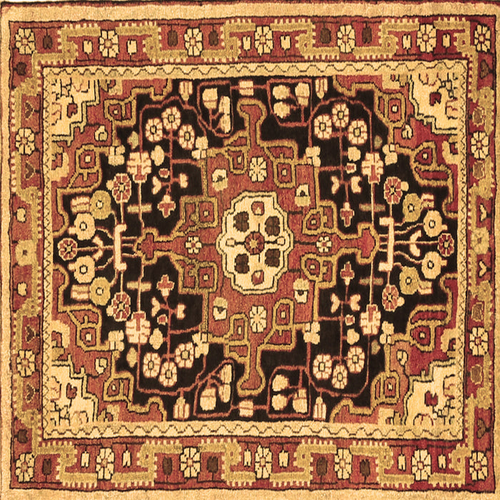Square Machine Washable Persian Brown Traditional Rug, wshtr2637brn