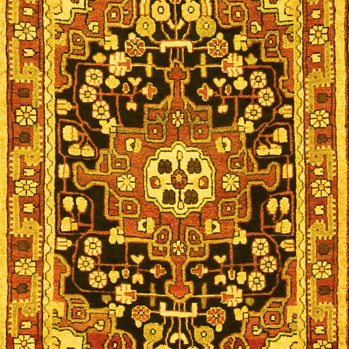 Machine Washable Persian Yellow Traditional Rug, wshtr2637yw
