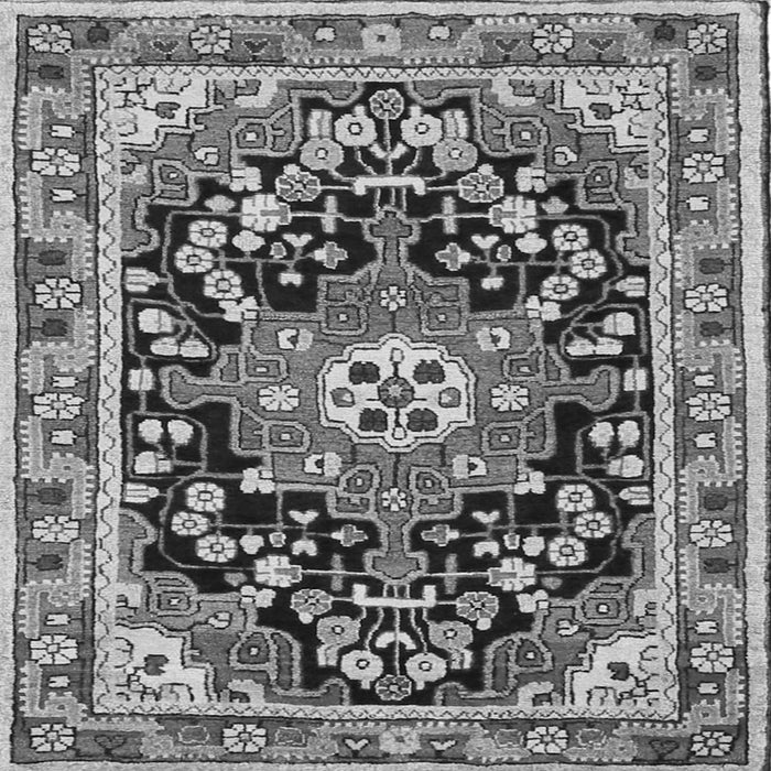 Round Machine Washable Persian Gray Traditional Rug, wshtr2637gry