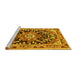 Sideview of Machine Washable Persian Yellow Traditional Rug, wshtr2637yw