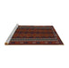 Sideview of Machine Washable Traditional Saffron Red Rug, wshtr2638