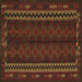 Square Southwestern Brown Country Rug, tr2638brn