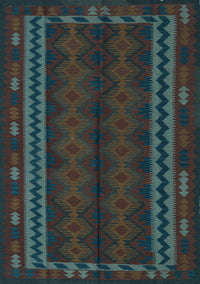 Southwestern Light Blue Country Rug, tr2638lblu