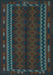 Southwestern Light Blue Country Rug, tr2638lblu