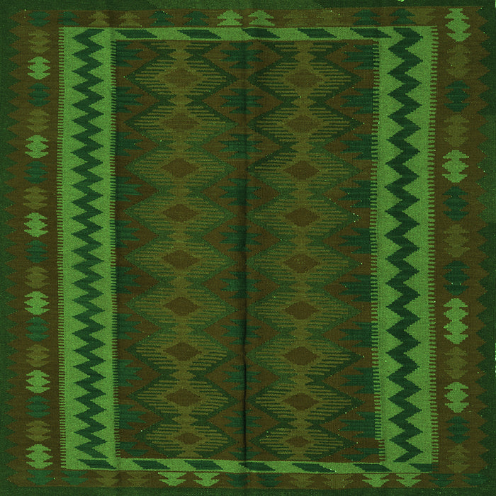 Serging Thickness of Southwestern Green Country Rug, tr2638grn