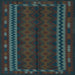 Square Southwestern Light Blue Country Rug, tr2638lblu