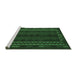 Sideview of Machine Washable Southwestern Emerald Green Country Area Rugs, wshtr2638emgrn