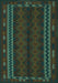 Machine Washable Southwestern Turquoise Country Area Rugs, wshtr2638turq