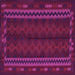 Square Machine Washable Southwestern Pink Country Rug, wshtr2638pnk