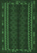 Machine Washable Southwestern Emerald Green Country Area Rugs, wshtr2638emgrn