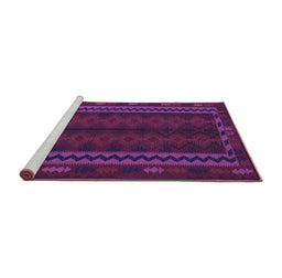 Sideview of Machine Washable Southwestern Purple Country Area Rugs, wshtr2638pur