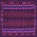 Square Machine Washable Southwestern Purple Country Area Rugs, wshtr2638pur