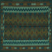 Square Southwestern Turquoise Country Rug, tr2638turq