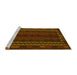 Sideview of Machine Washable Southwestern Yellow Country Rug, wshtr2638yw