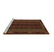 Sideview of Machine Washable Southwestern Brown Country Rug, wshtr2638brn