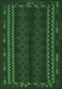 Southwestern Emerald Green Country Rug, tr2638emgrn