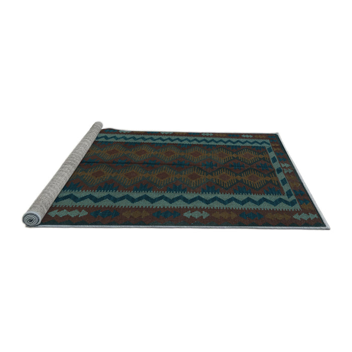 Sideview of Machine Washable Southwestern Light Blue Country Rug, wshtr2638lblu