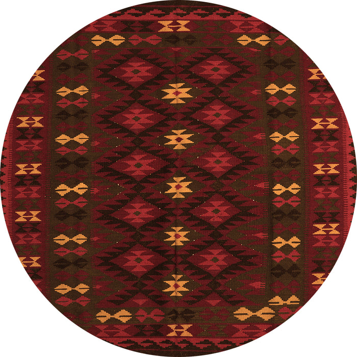 Machine Washable Southwestern Orange Country Area Rugs, wshtr2639org