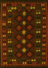 Southwestern Yellow Country Rug, tr2639yw