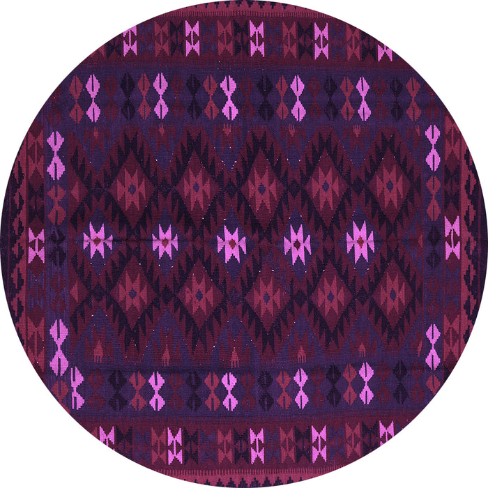 Round Southwestern Purple Country Rug, tr2639pur