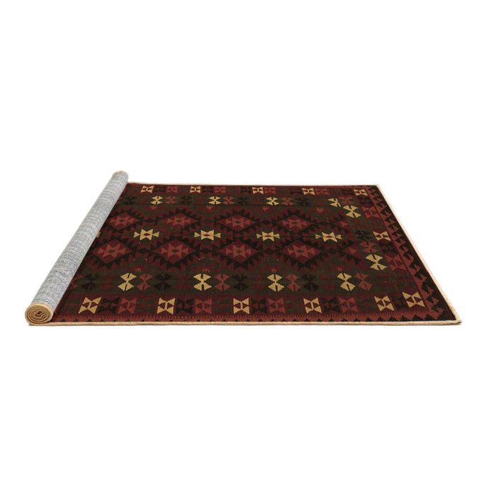 Sideview of Machine Washable Southwestern Brown Country Rug, wshtr2639brn