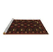 Sideview of Machine Washable Southwestern Brown Country Rug, wshtr2639brn