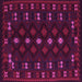 Square Southwestern Pink Country Rug, tr2639pnk