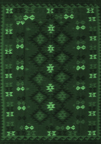 Southwestern Emerald Green Country Rug, tr2639emgrn