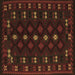 Square Southwestern Brown Country Rug, tr2639brn