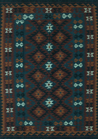 Southwestern Light Blue Country Rug, tr2639lblu