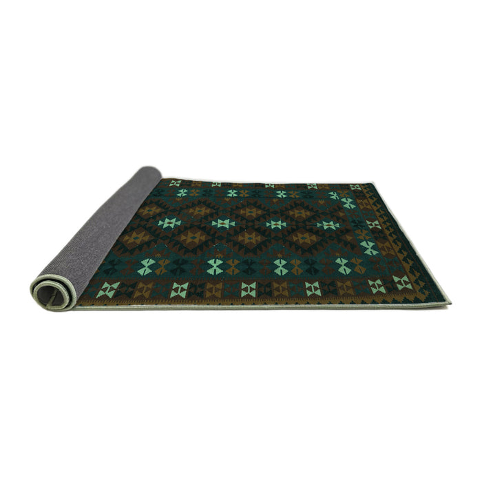 Sideview of Southwestern Turquoise Country Rug, tr2639turq