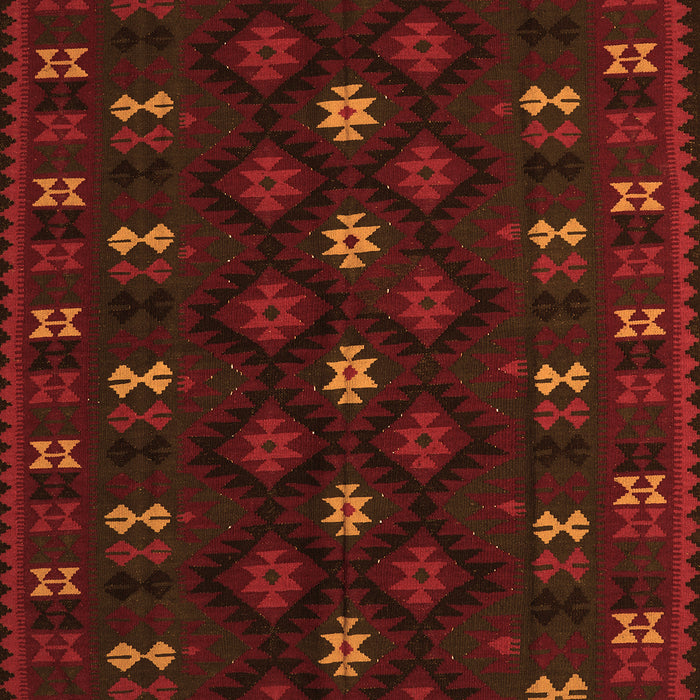 Serging Thickness of Machine Washable Southwestern Orange Country Area Rugs, wshtr2639org