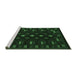 Sideview of Machine Washable Southwestern Emerald Green Country Area Rugs, wshtr2639emgrn