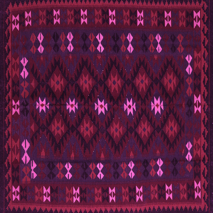 Square Machine Washable Southwestern Pink Country Rug, wshtr2639pnk