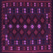 Square Southwestern Purple Country Rug, tr2639pur