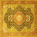 Square Medallion Yellow Traditional Rug, tr263yw