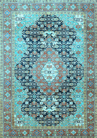 Medallion Light Blue Traditional Rug, tr263lblu