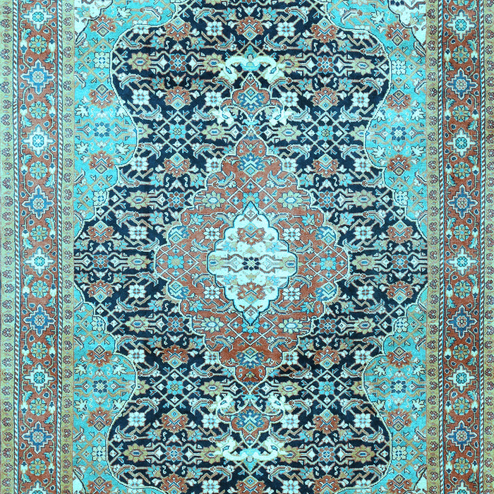 Medallion Light Blue Traditional Rug, tr263lblu