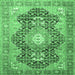 Square Medallion Emerald Green Traditional Rug, tr263emgrn