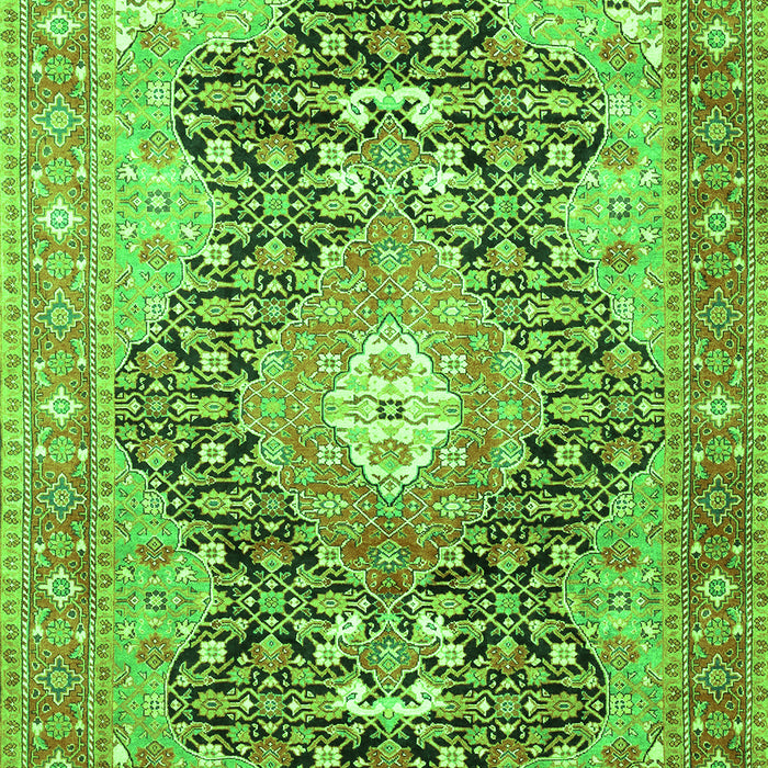 Serging Thickness of Machine Washable Medallion Green Traditional Area Rugs, wshtr263grn