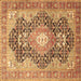 Square Medallion Brown Traditional Rug, tr263brn