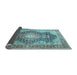 Sideview of Medallion Light Blue Traditional Rug, tr263lblu