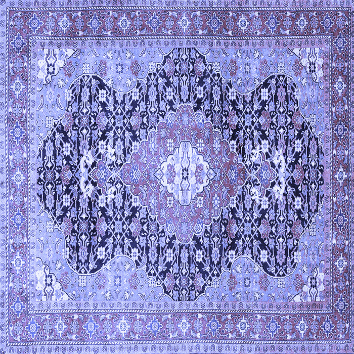 Square Medallion Blue Traditional Rug, tr263blu