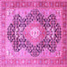 Square Medallion Pink Traditional Rug, tr263pnk