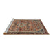 Sideview of Machine Washable Traditional Red Brown Rug, wshtr2640