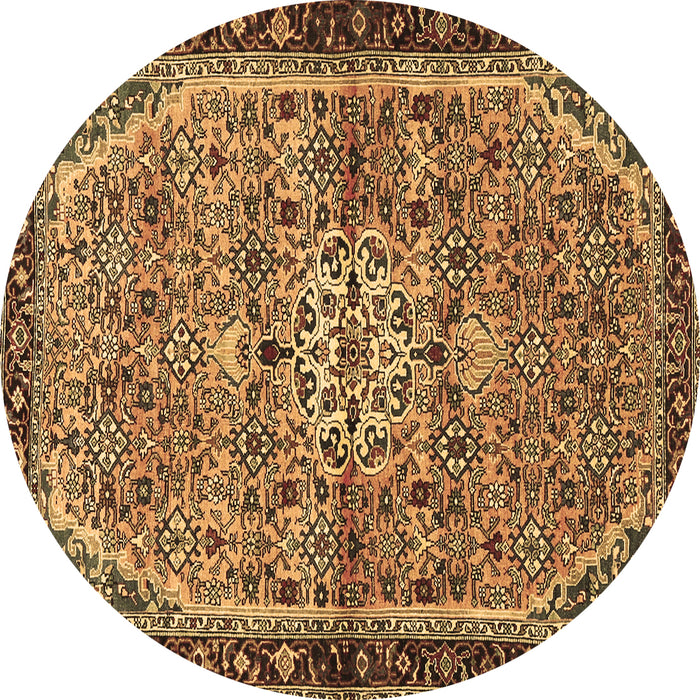 Round Persian Brown Traditional Rug, tr2640brn